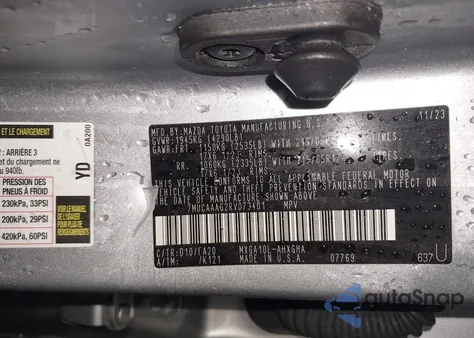 2024 Toyota Corolla Cross Le z USA, uszkodzony, nr VIN 7MUCAAAG2RV073401